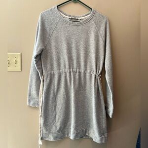 Athleta Studio Cinch Sweatshirt dress in heather gray size M long sleeves.